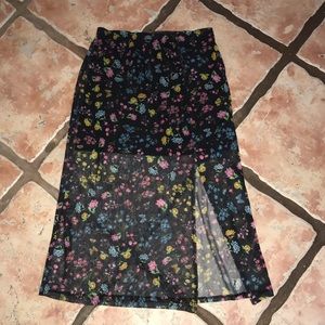 Floral midi skirt